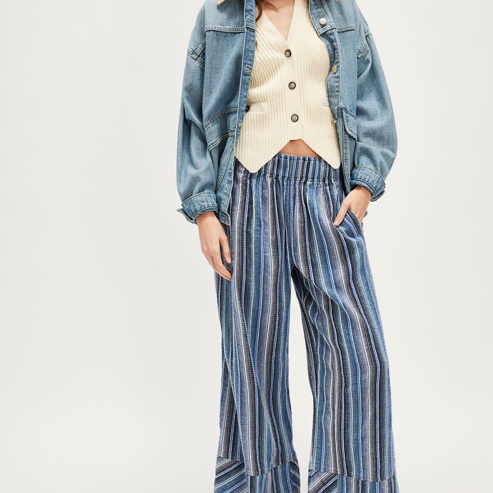 NWOT Free People Days End Stripe Pants